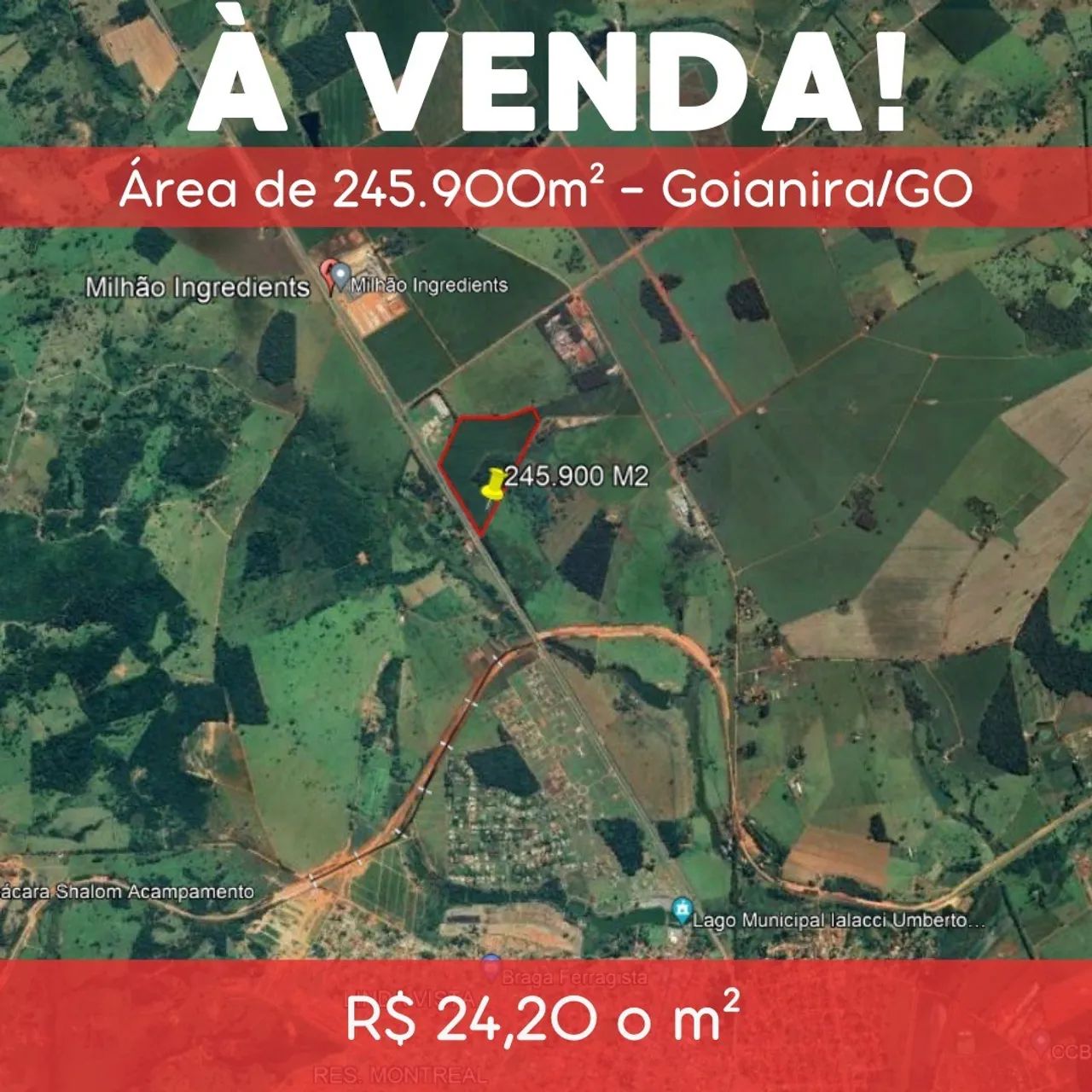 ÁREA, 245000M² ÁREA DE TERRENO À VENDA EM BAIRRO TRIUNFO - Foto 2