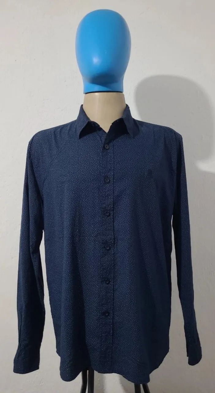 Camisa social azul tamanho G, bonita, original, confortável, tecido macio. 