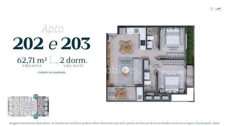 Apartamento com 2 dormitórios à venda - Campeche - Florianópolis/SC - Foto 2