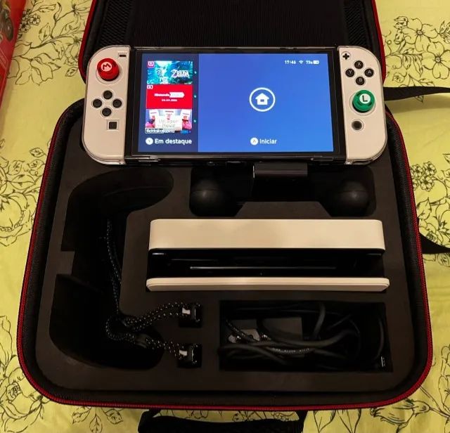 Nintendo Switch OLED 256GB + Jogos (COMPLETO) - Foto 5