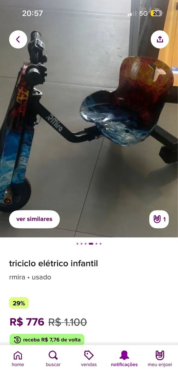 triciclo elétrico infantil - Foto 5