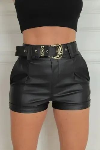 Short couro Fake GG veste até 46