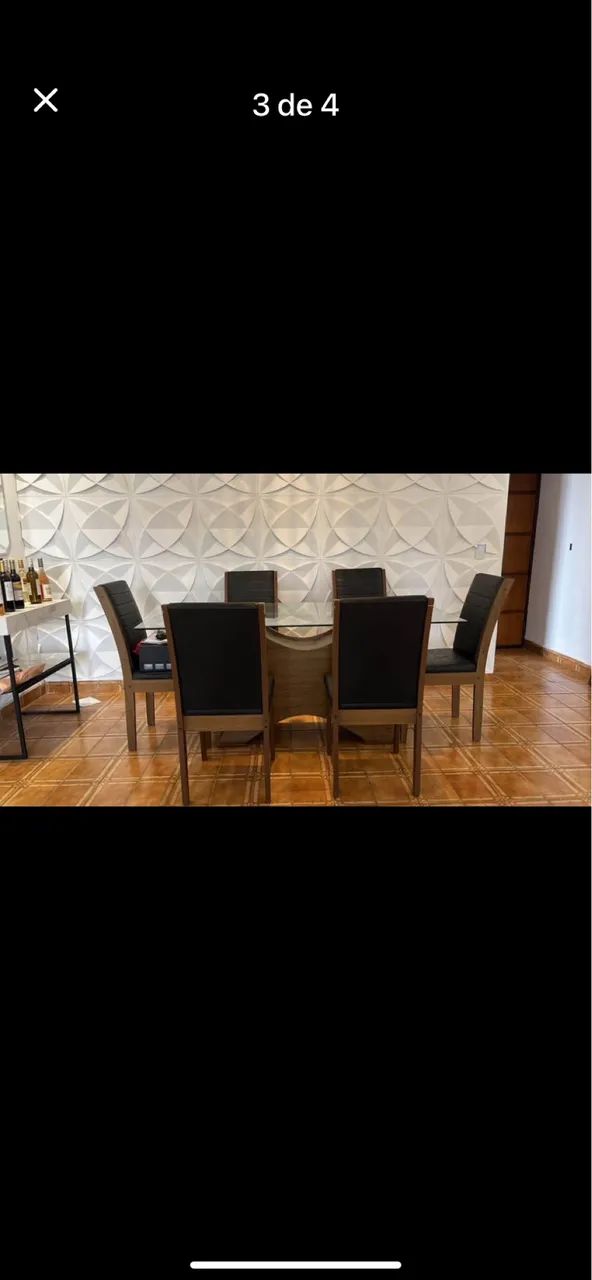 Mesa com 6 cadeira em couro  - Foto 5