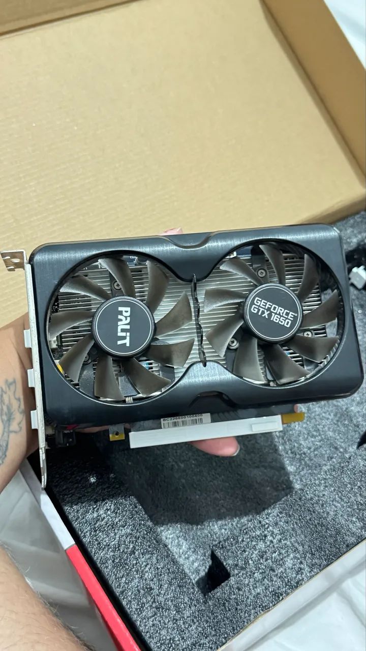 Placa de vídeo GeForce GTX 1650 4GB da marca Palit. - Placas de