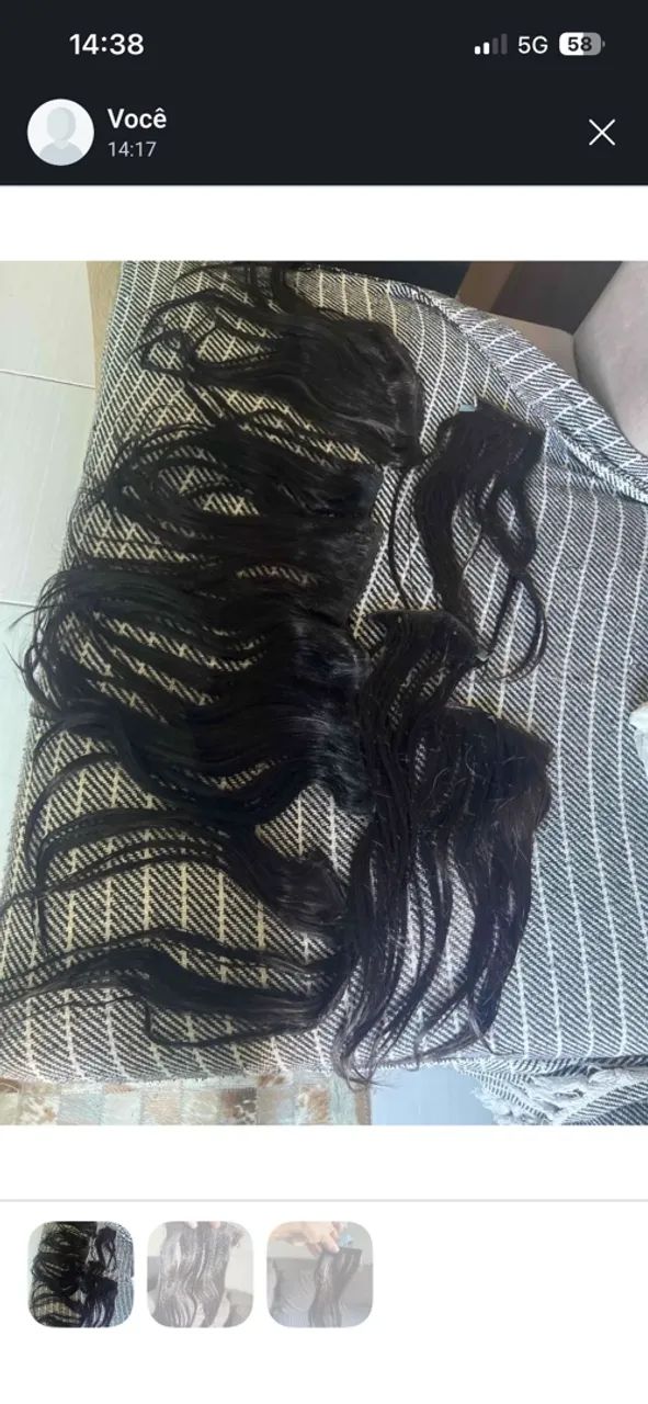 Cabelos humanos prontos pra um mega de 35cm com 150gr - Foto 3