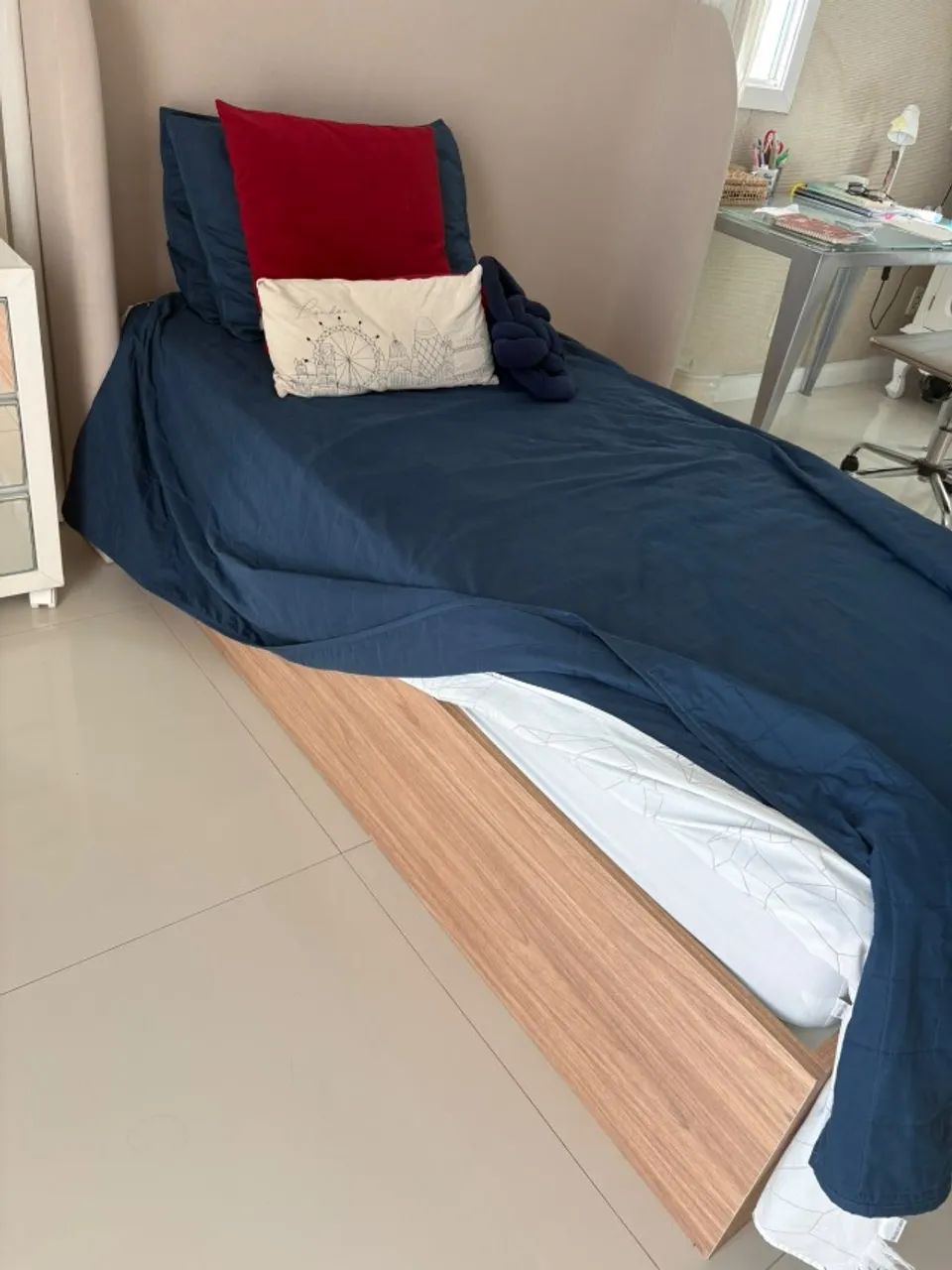 CAMA DE SOLTEIRO COM BICAMA - MADEIRA MACIÇA - Foto 2