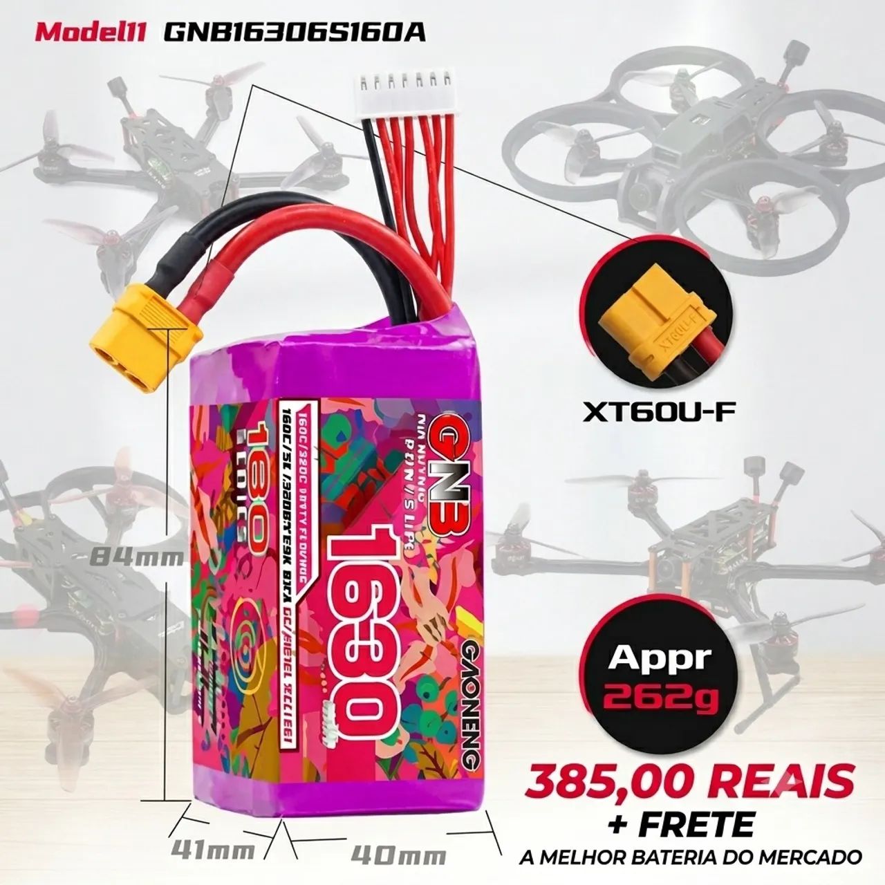 Bateria Lipo GNB 6S 1630mah. 160c/320c 