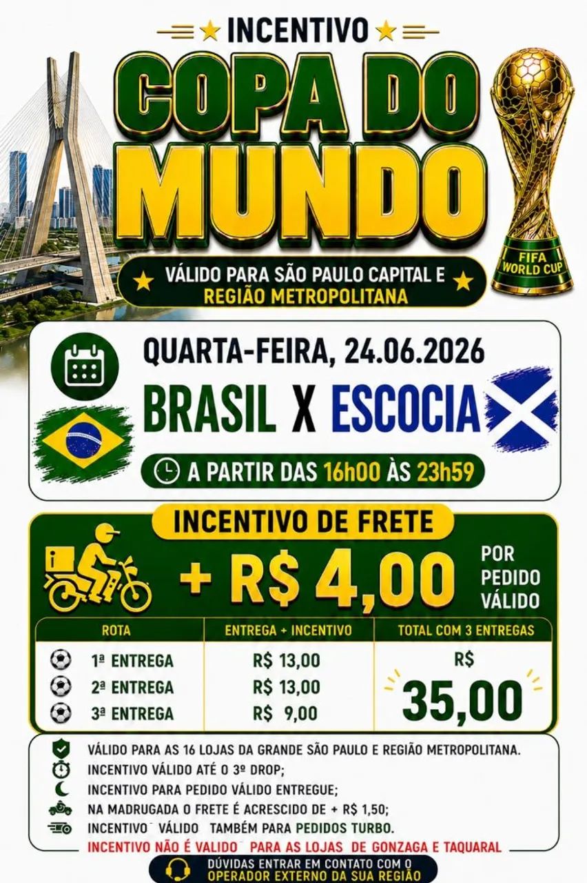 Vaga fixa e freelancer motoboy 