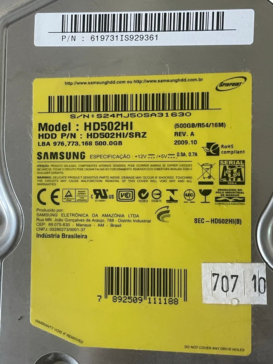 HD Samsung 500gb  - Foto 2