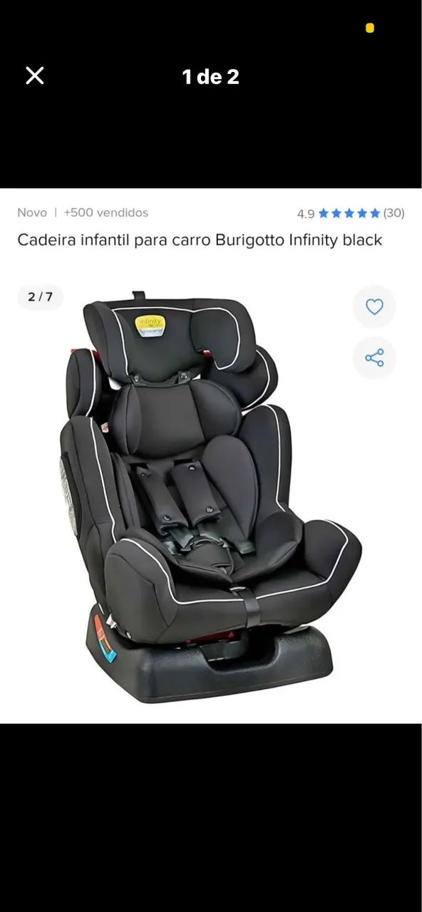Cadeirinha e assento de elevação para auto Burigotto Infinity - 0 a 36 kg - Foto 2