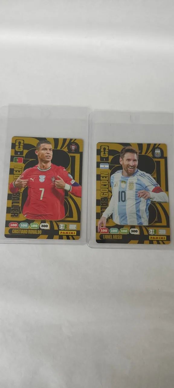 Lote cards Messi Cristiano Ronaldo Golden Baller 2026
