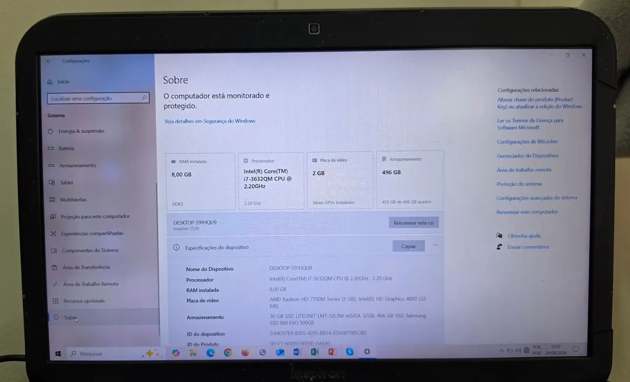 Notebook Dell Inspiron 7520 i7 + 8GB + SSD 500GB + Radeon 2GB - Foto 4