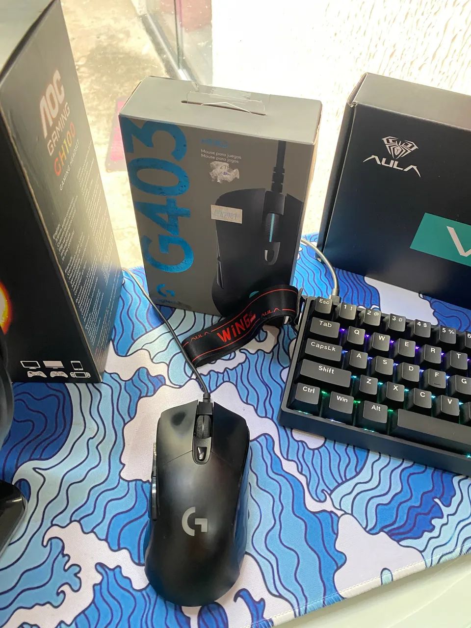 KIT TECLADO E MOUSE + HEADSET