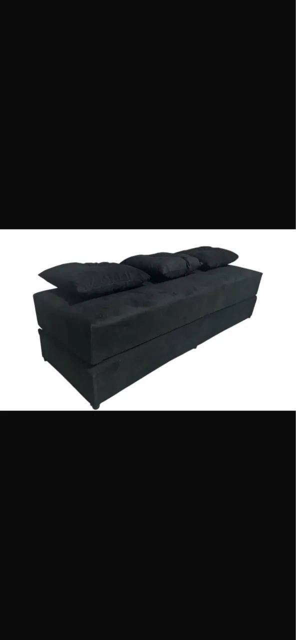 Sofá cama preto apenas 430,00