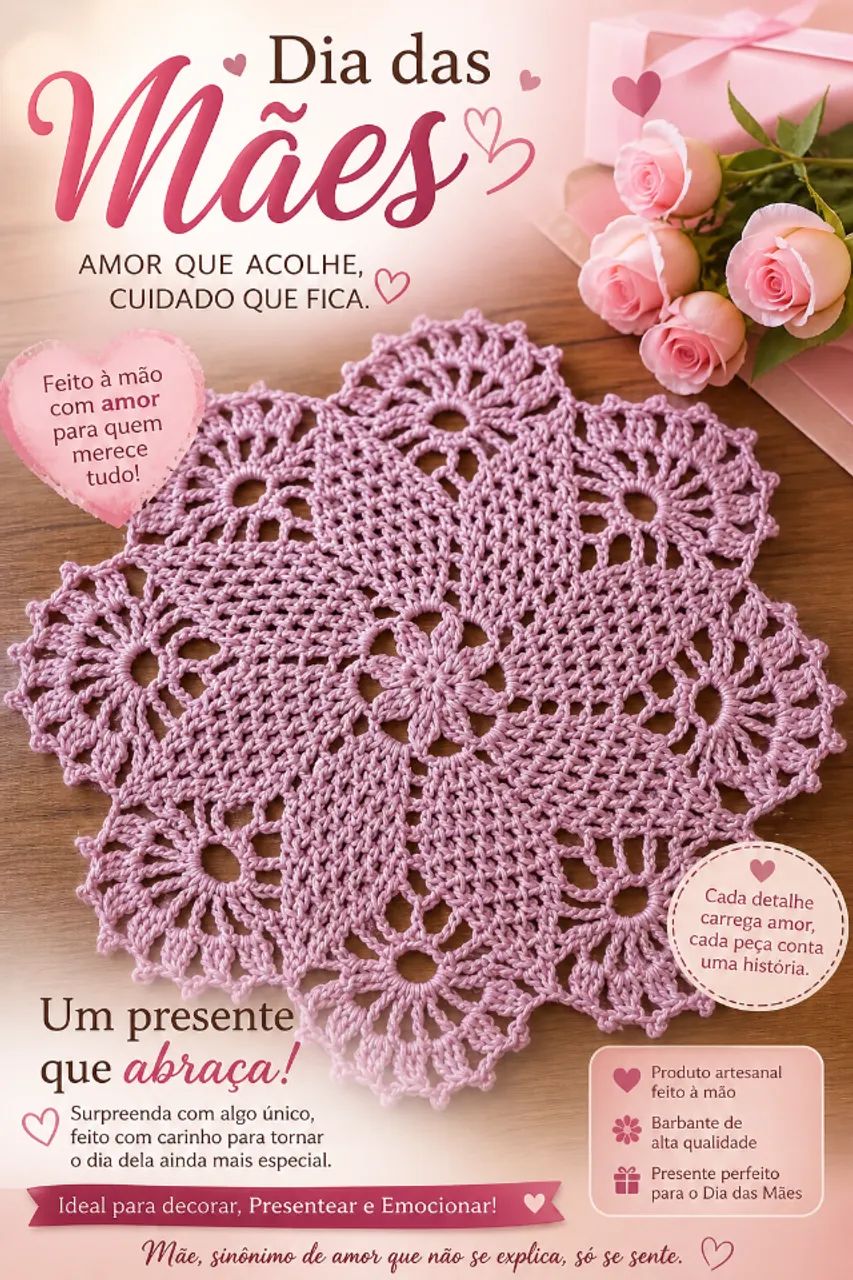 ? Suplá de Crochê Artesanal | Presente Dia das Mães ?