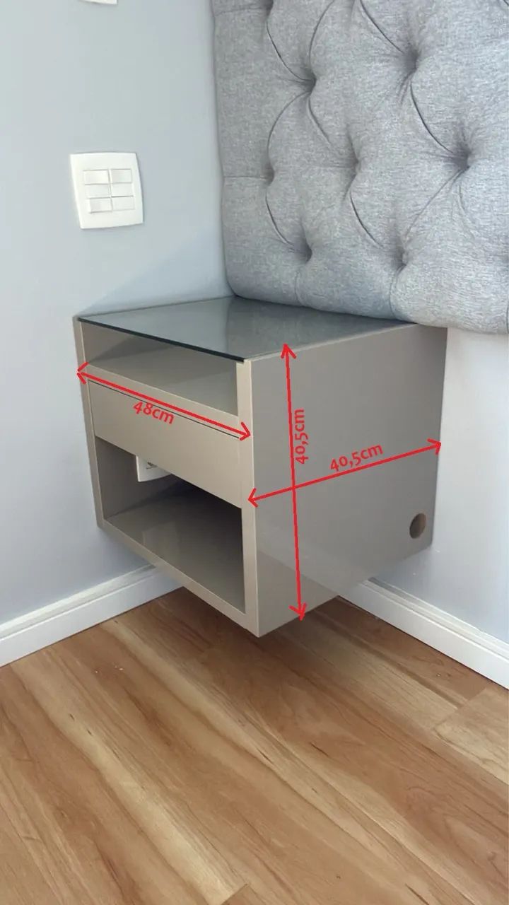 Par de mesas de cabeceira suspensas com design moderno, elegante e de excelente qualidade - Foto 2