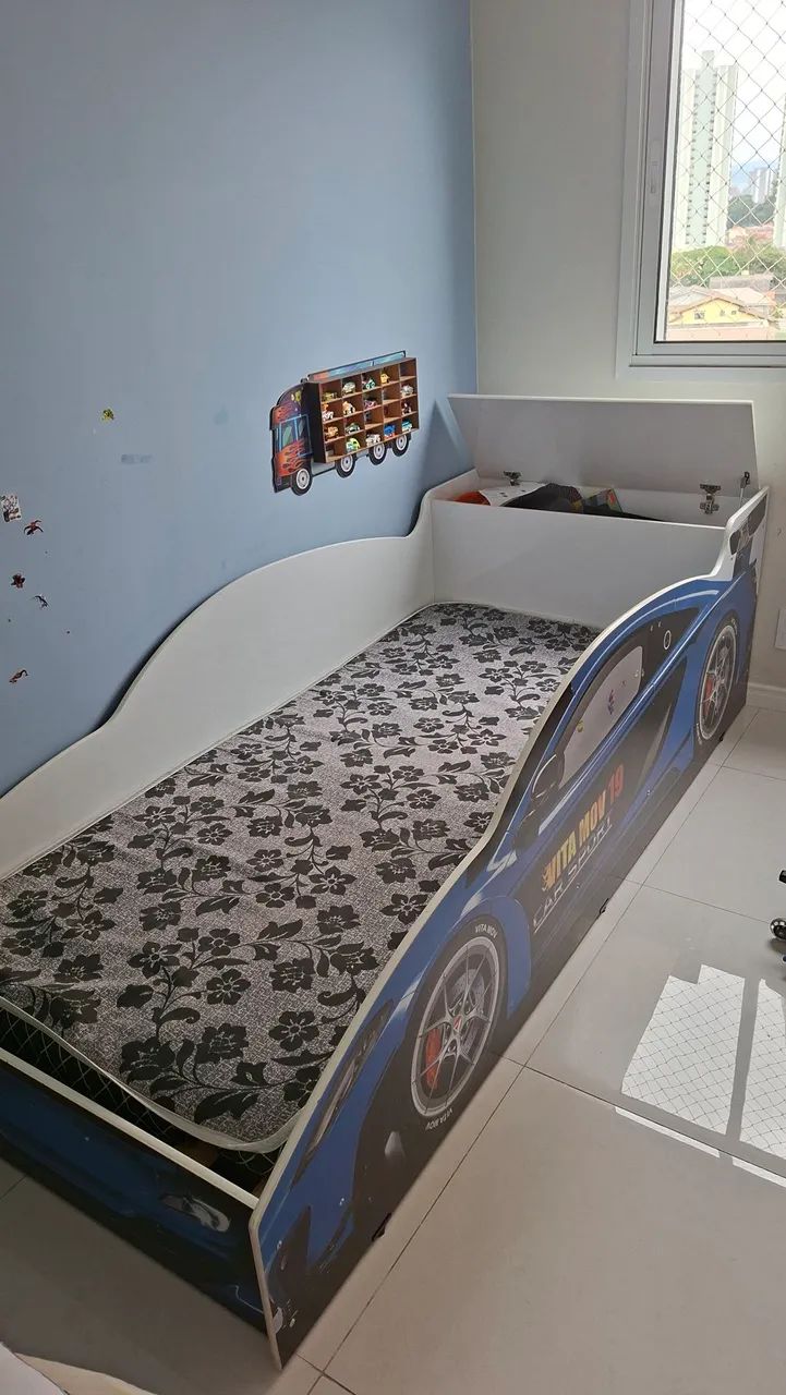 Cama infantil carro com baú - Foto 2