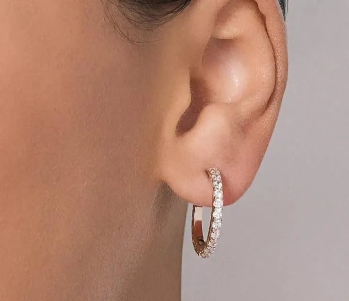 Argolas romannel em zirconia folheda ouro 18k.  - Foto 3
