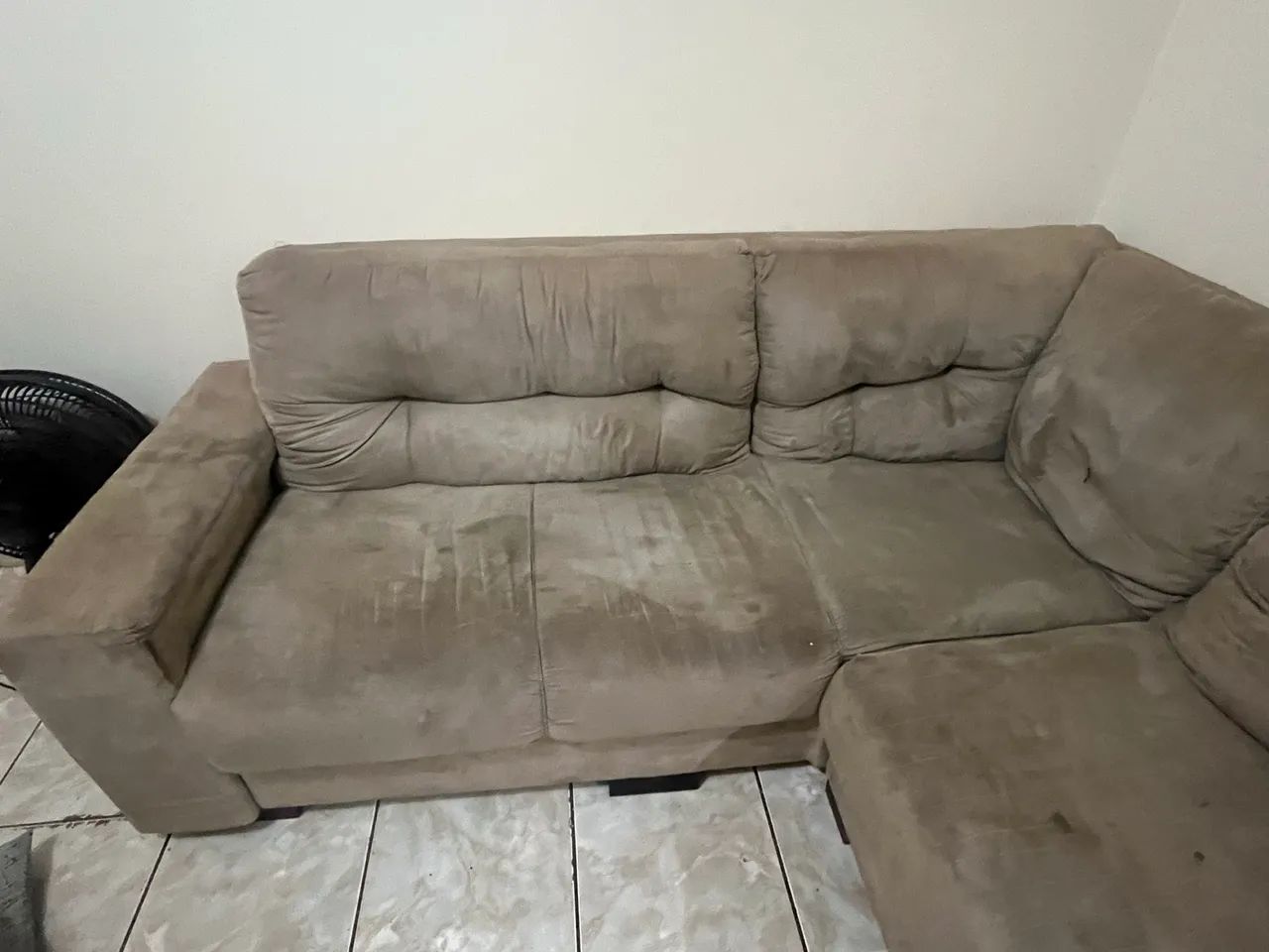 Sofá em L camurça cinza - Foto 3