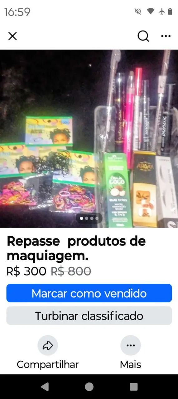 Vendas de maquiagem 