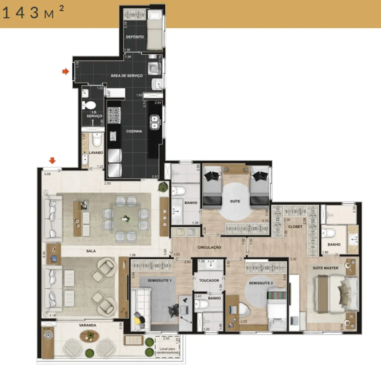 PLANTA 143m²