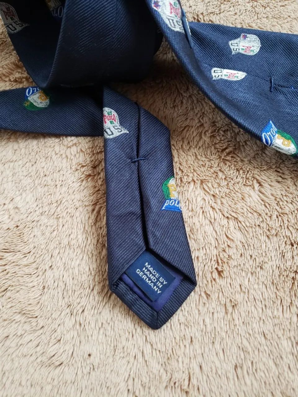 Gravata Ralph Lauren Polo Bear Original 100% Seda Importada Estado de Nova Desapego  - Foto 2