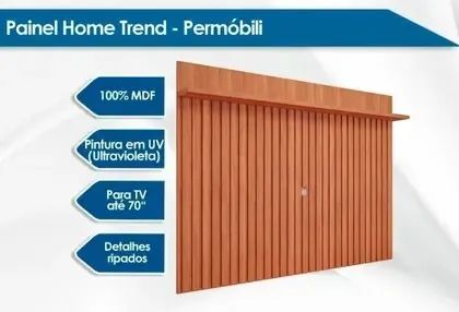 Painel Trend TV 70 Polegadas Permóbili Cinamomo 100% MDF - permobili - Foto 3