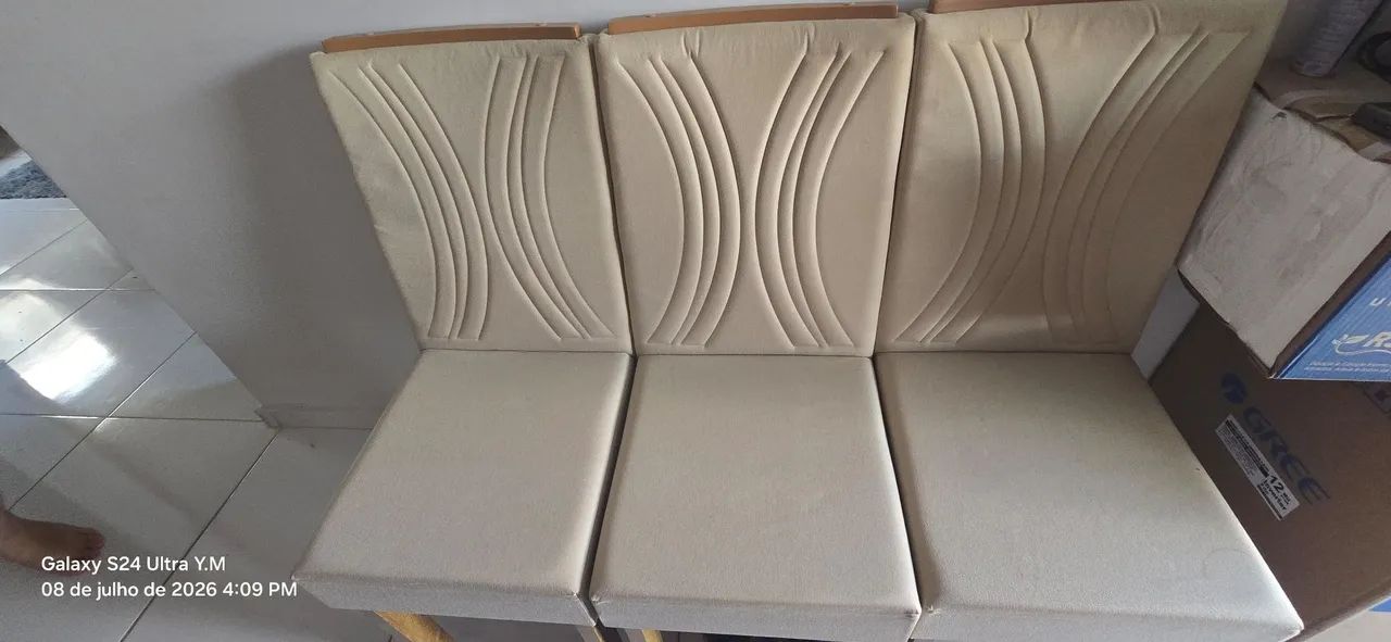 Conjunto Mesa de Jantar Kiara Freijó Com Vidro - Foto 4