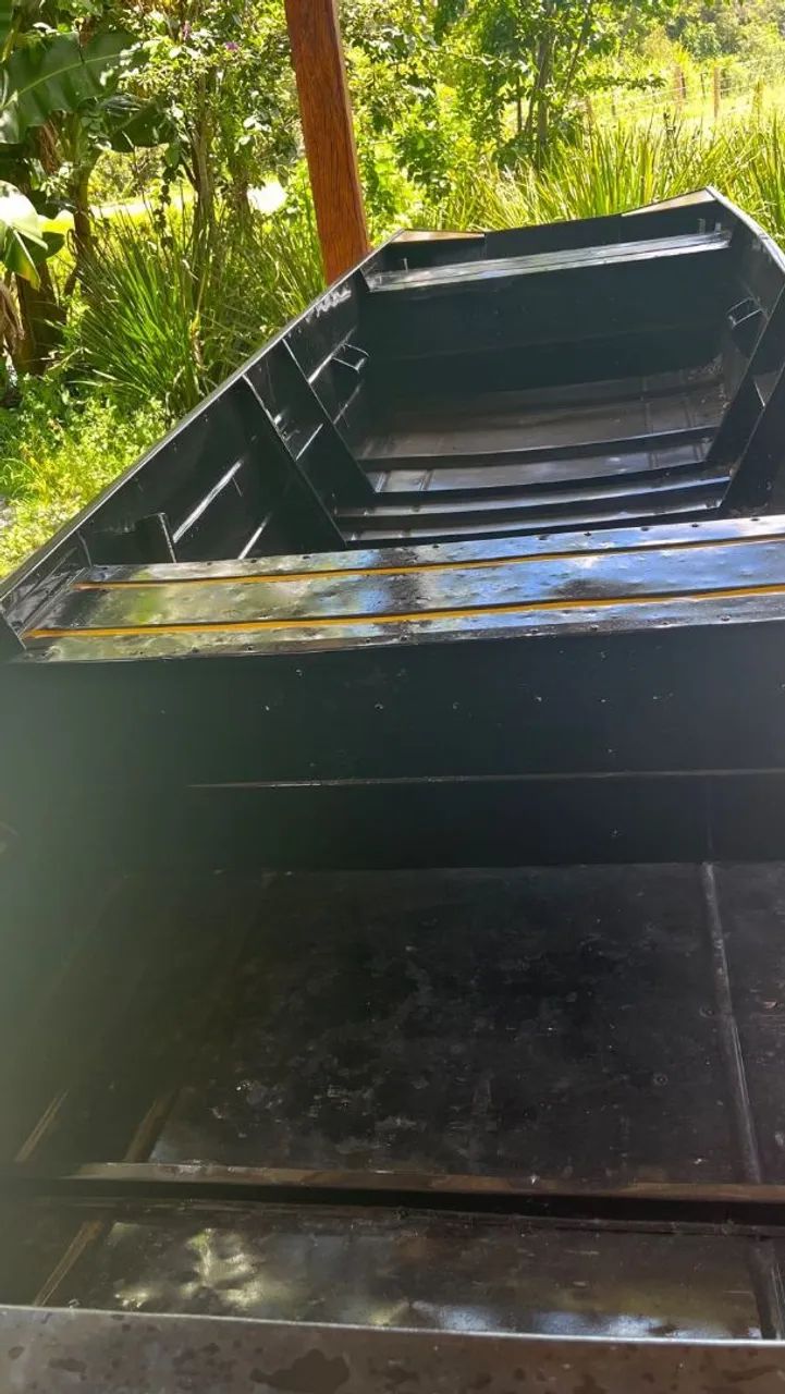 Barco de Alumínio 4,20m Cara Chata - Excelente Estado - Foto 4