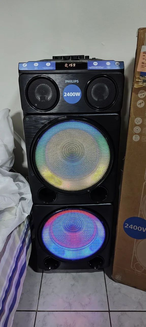 Caixa de som torre Philips com 2400w boca de 12 polegadas produto novo  - Foto 5