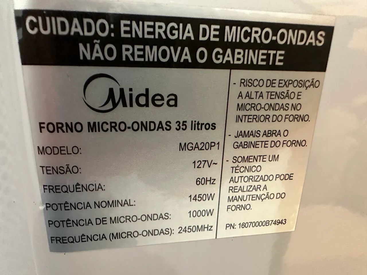 FORNO MICRO ONDAS DE EMBUTIR MIDEA