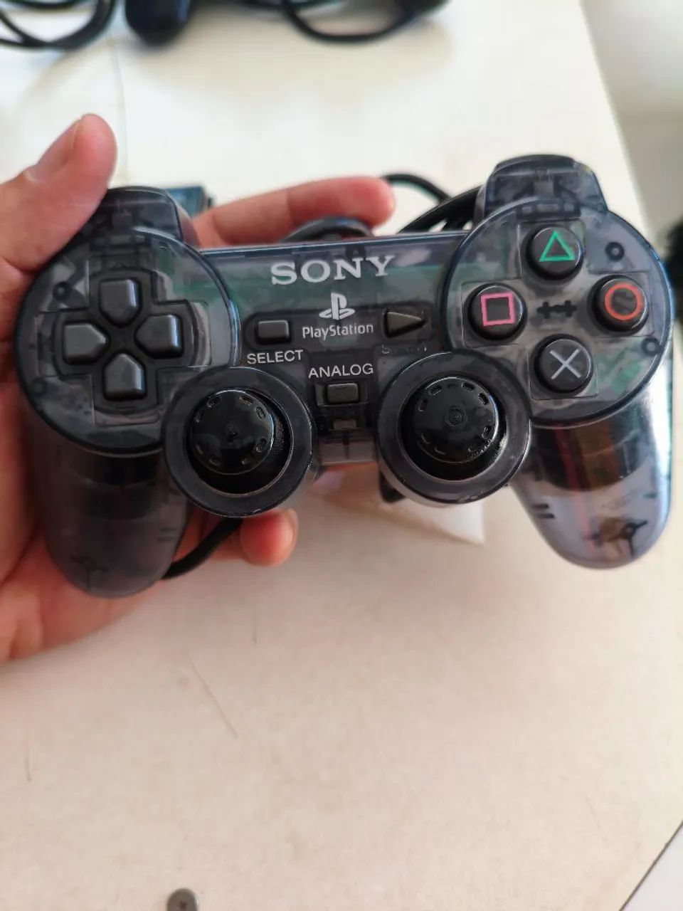 Controle ps2 raridade,item de colecionador,ps2 traslucido,preto - Foto 3