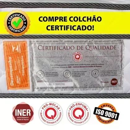 Cama Box Solteiro Colchão Molas Ensacadas Com Pillow e Box Branco 88x188x58cm BF