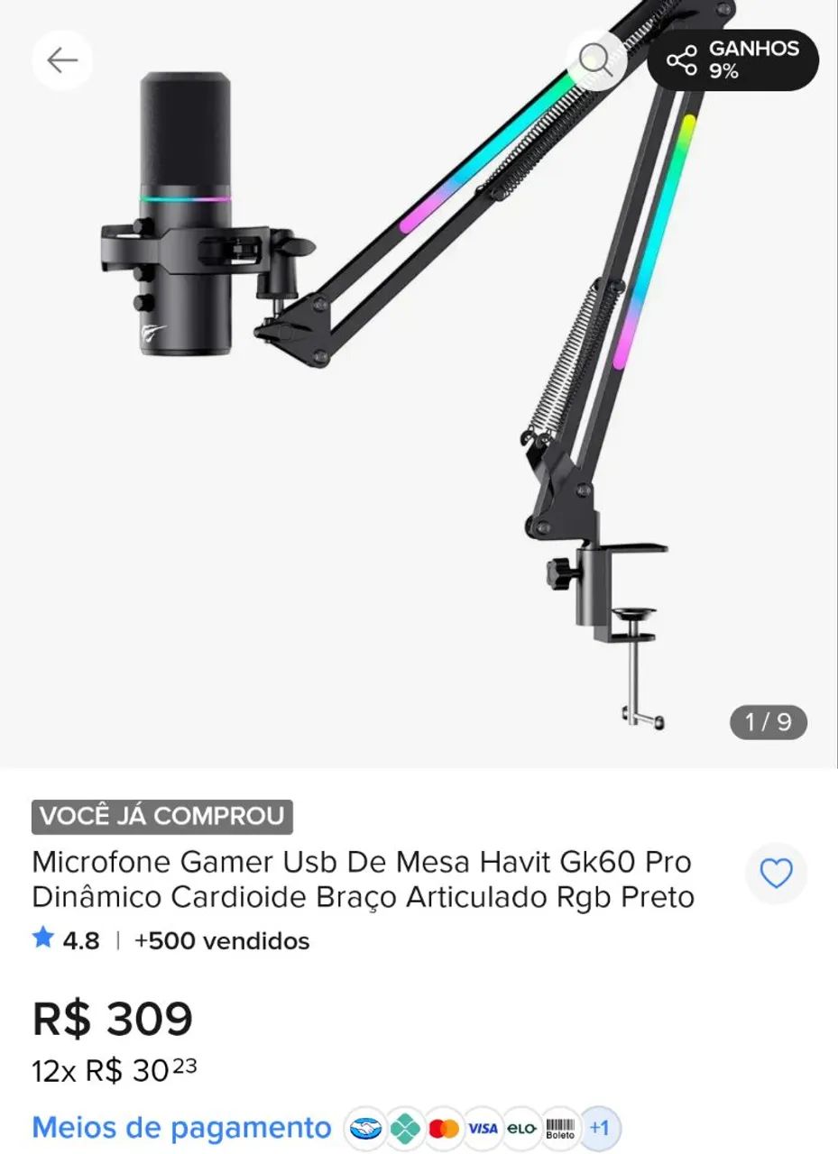 microfone havit Gk60 pro - Foto 5