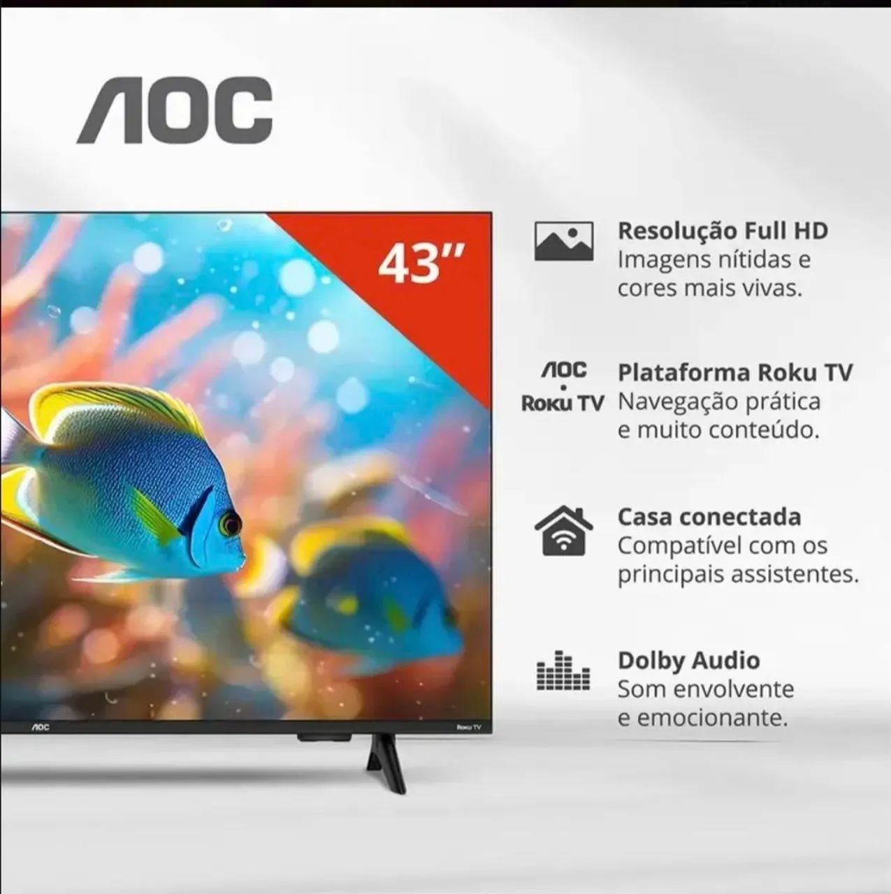Smart TV AOC 43? Roku TV (lacrada) - Foto 3
