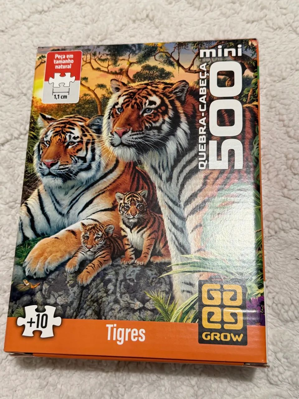 Quebra cabeça 500 peças Mini Grow Tigres - Foto 2