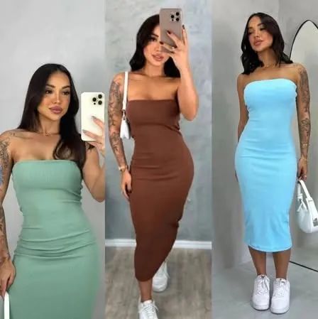 Vestido Midi Tomara que Caia Canelado - Foto 3