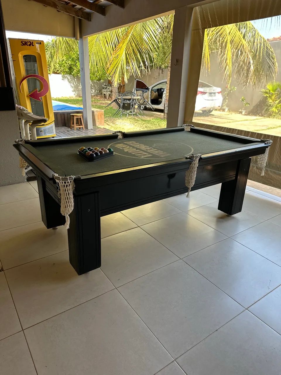 Mesa de sinuca de pedra ardósia e madeira  - Foto 3
