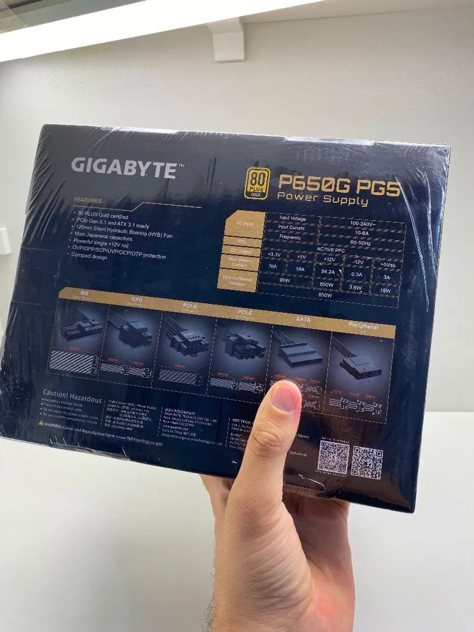 Fonte Real Gigabyte 650W 80p Gold Lacrada - Foto 4