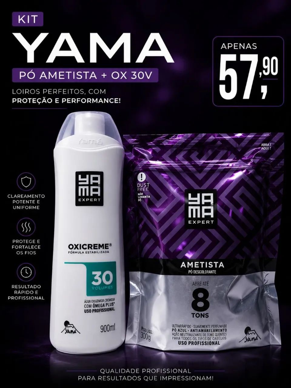 Kit Nevou Yama Platinado ou Ametista - Foto 3