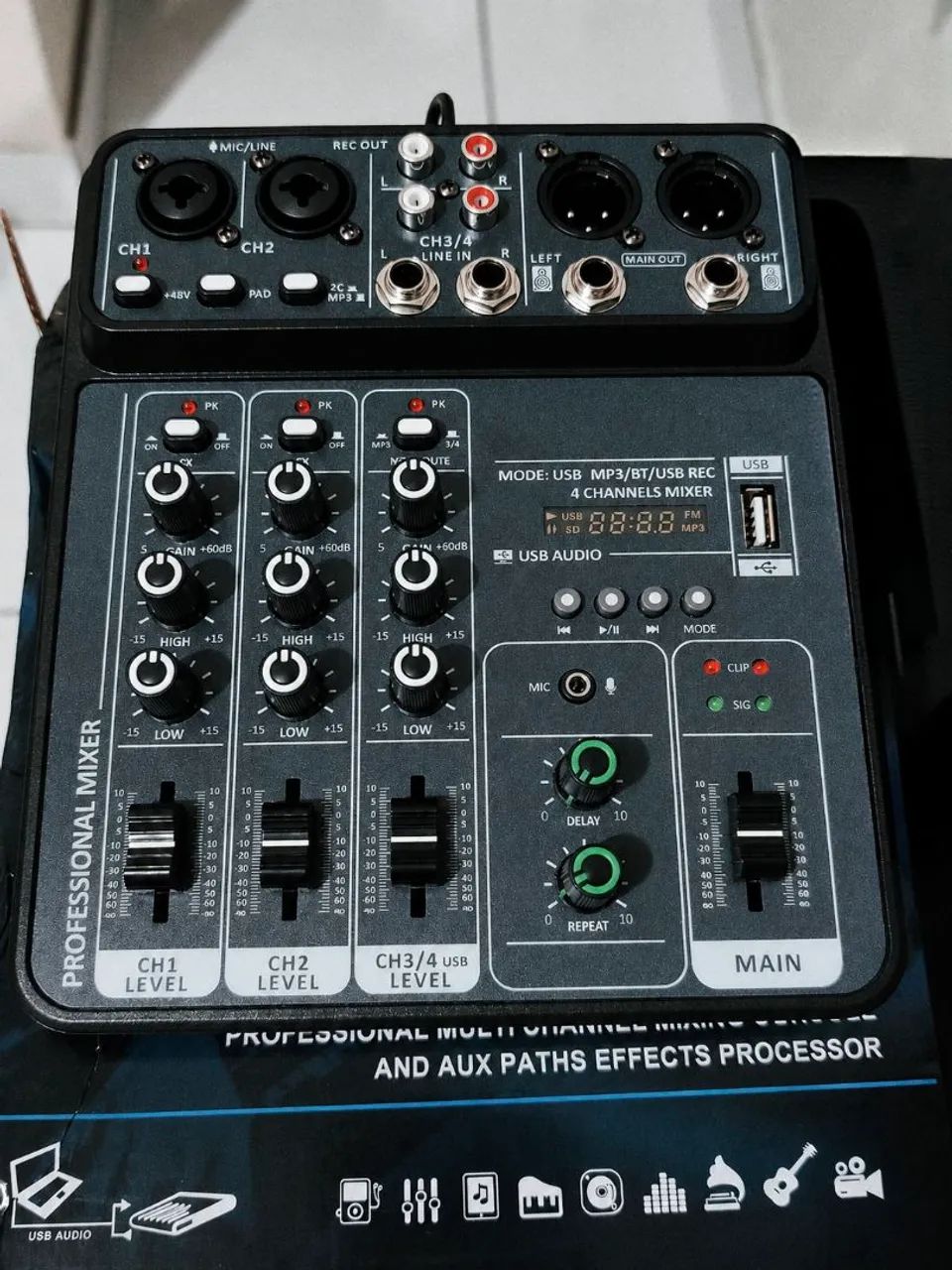 Mesa de som Bluetooth e USB 4 canais  - Foto 2