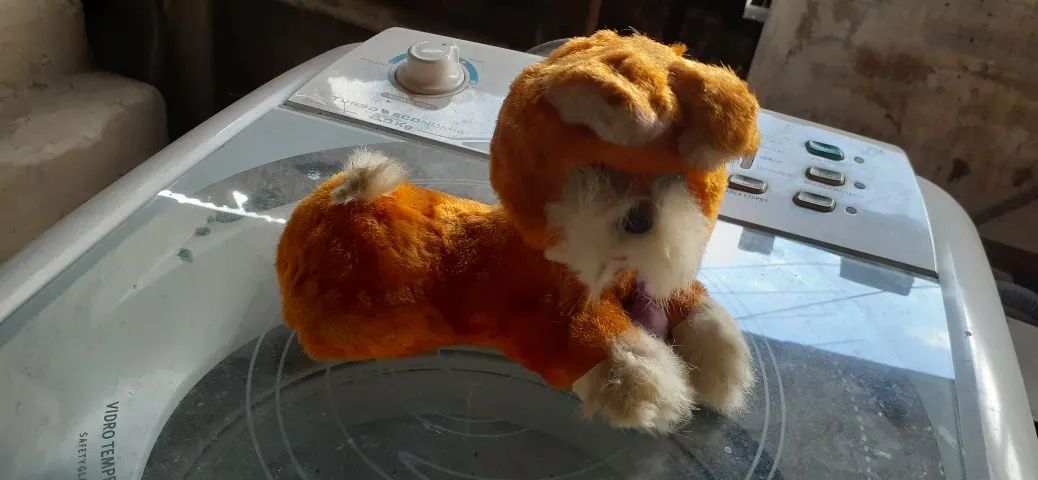 gato pelucia antigo balança a cabeça