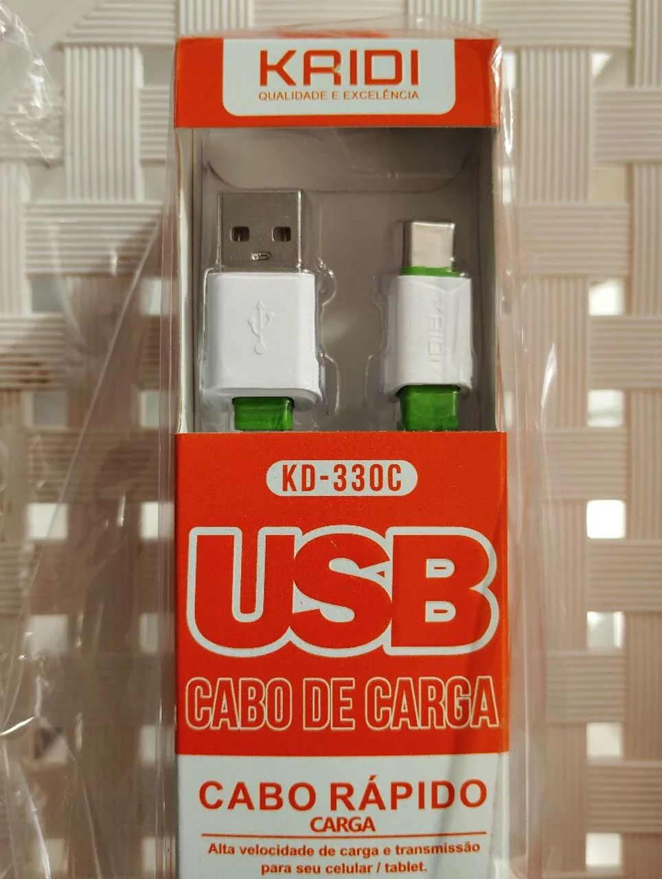 Cabo carregador USB tipo c com 3 m de comprimento KAIDI KD-330C