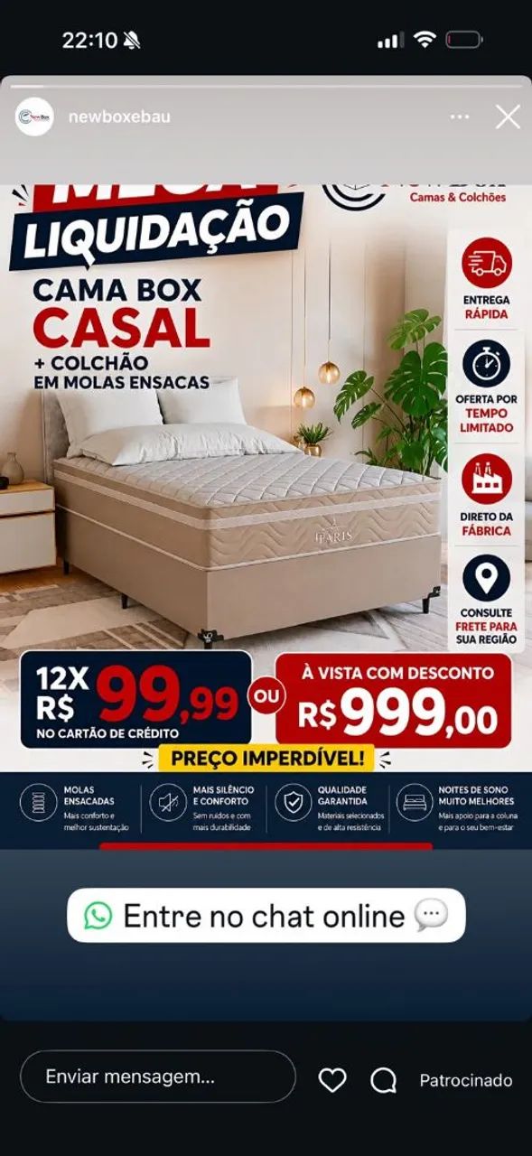 Cama casal super oferta