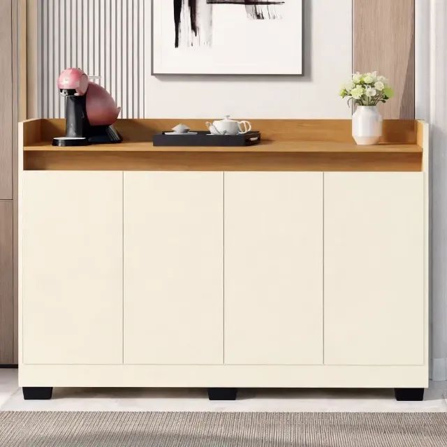 Buffet Real com 4 portas Perola/Mel