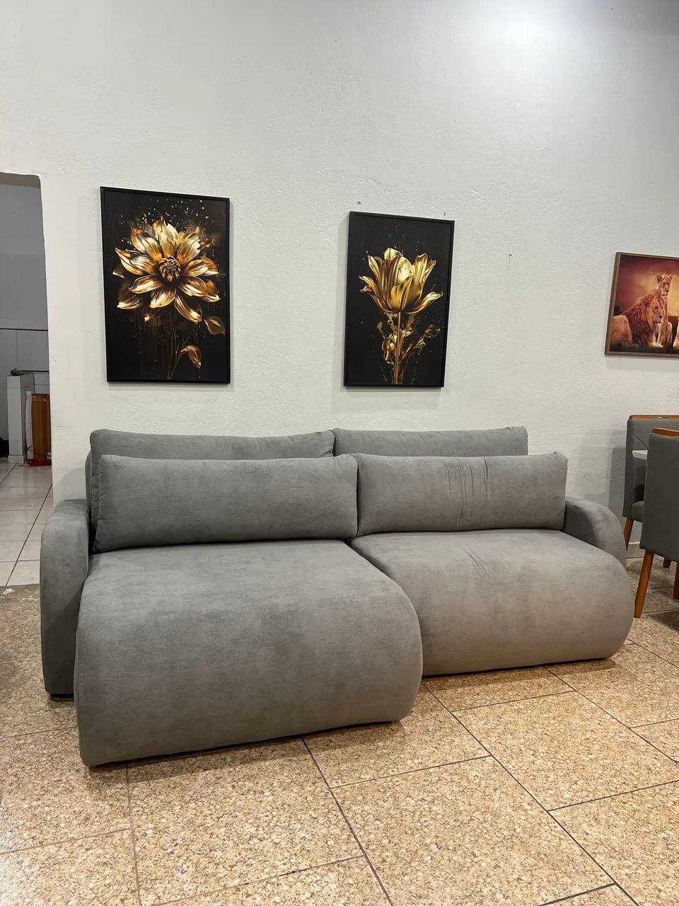 Promoção sofá retrátil 2,50 tecido boucle - Foto 3