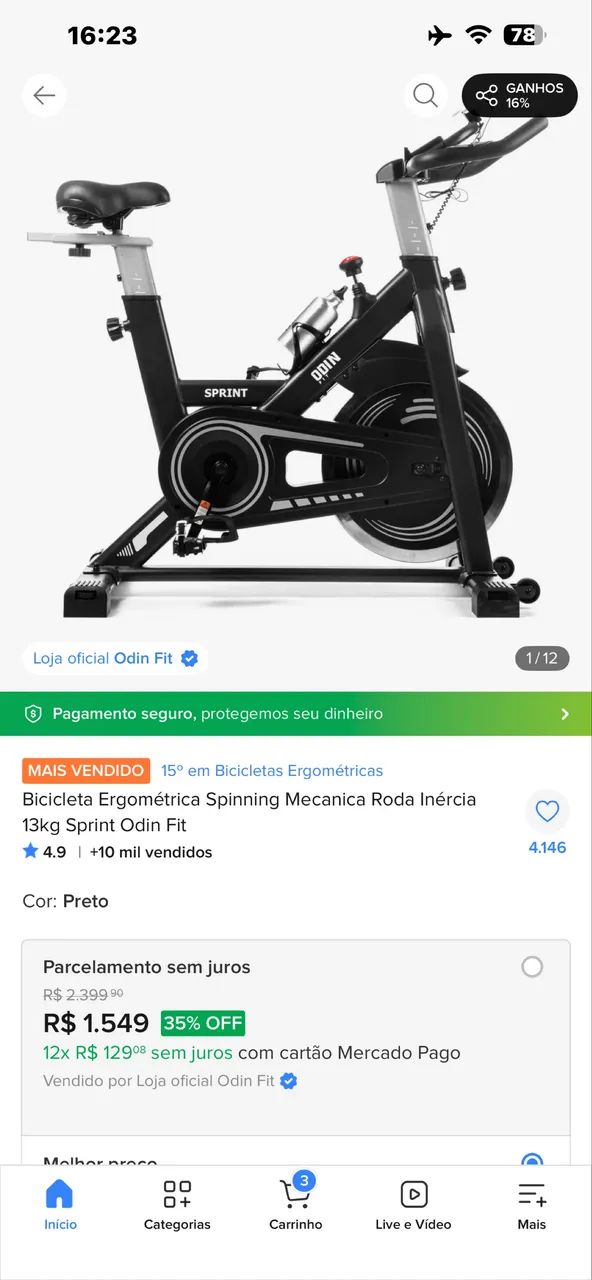 Bike ergométrica ODIN - Foto 2