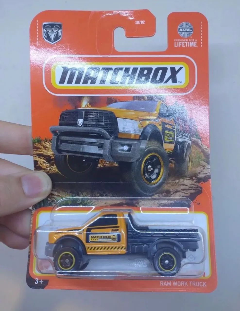 ミニカー michmach Miniatura Matchbox Ram Work Truck Laranja Novo Lacrado Pickup