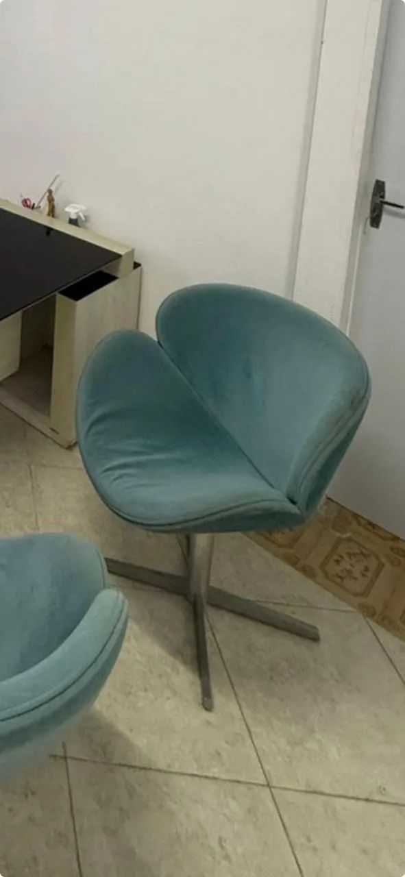 Cadeira azul veludo - 