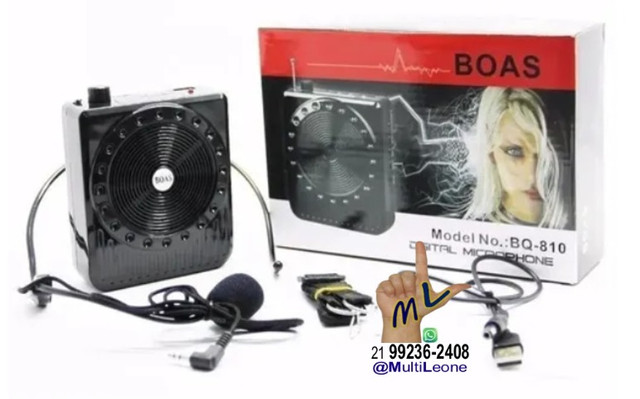 Microfone Digital Megafone Amplificador Kit Professor Palestrante Vendedor Multifunção - Foto 2